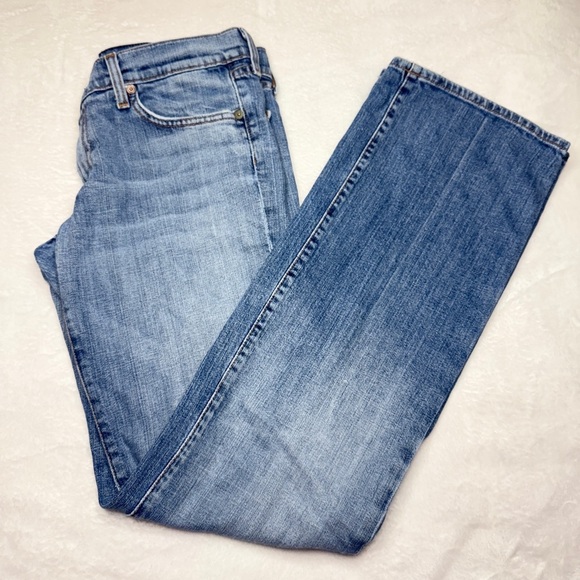 7 For All Mankind Blue Straight Leg Jeans with Classic Indigo Wash size 30 - Picture 1 of 5